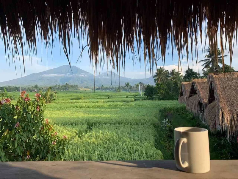 Morning view from guest perspective at Bali Silent Retreat